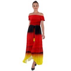 Colors And Fabrics 7 Off Shoulder Open Front Chiffon Dress by bestdesignintheworld