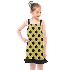 Polka Dots Black On Ceylon Yellow Kids  Overall Dress by FashionBoulevard
