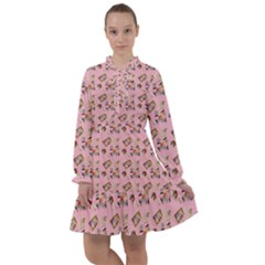 Robin Art Pink Pattern All Frills Chiffon Dress by snowwhitegirl