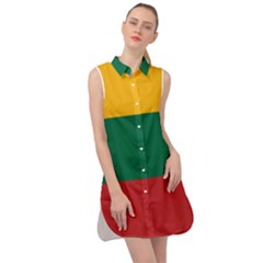 Lithuania Flag Sleeveless Shirt Dress by FlagGallery
