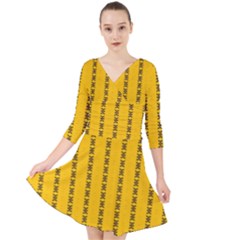 Digital Stars Quarter Sleeve Front Wrap Dress by Sparkle