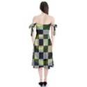 Circle Checks Shoulder Tie Bardot Midi Dress View2