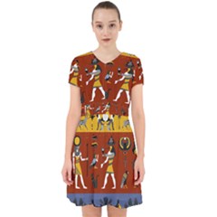 Ancient Egyptian Religion Seamless Pattern Adorable In Chiffon Dress by Wegoenart