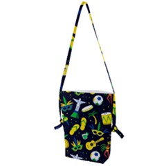 Seamless Brazilian Carnival Pattern With Musical Instruments Folding Shoulder Bag by Vaneshart