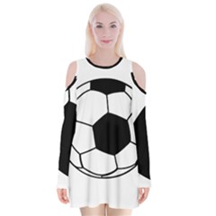 Soccer Lovers Gift Velvet Long Sleeve Shoulder Cutout Dress by ChezDeesTees