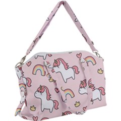 Cute-unicorn-rainbow-seamless-pattern-background Canvas Crossbody Bag by Vaneshart