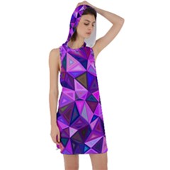 Triangular-shapes-background Racer Back Hoodie Dress by Vaneshart