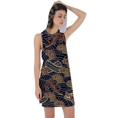 Oriental-traditional-seamless-pattern Racer Back Hoodie Dress by Vaneshart