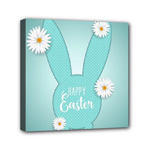 Easter Bunny Cutout Background 2402 Mini Canvas 6  X 6  (stretched) by catchydesignhill