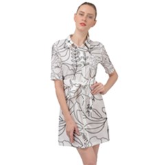 Contemporary Nature Seamless Pattern Belted Shirt Dress by BangZart