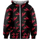 Red, hot jalapeno peppers, chilli pepper pattern at black, spicy Kids  Zipper Hoodie Without Drawstring View1