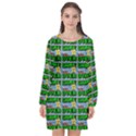 Game Over Karate And Gaming - Pixel Martial Arts Long Sleeve Chiffon Shift Dress  View1