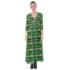 Game Over Karate And Gaming - Pixel Martial Arts Button Up Maxi Dress by DinzDas