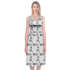 White And Nerdy - Computer Nerds And Geeks Midi Sleeveless Dress by DinzDas