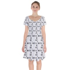 White And Nerdy - Computer Nerds And Geeks Short Sleeve Bardot Dress by DinzDas