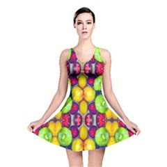 Fruits And Vegetables Pattern Reversible Skater Dress by dflcprintsclothing