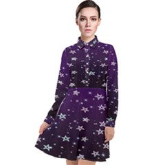 Stars Long Sleeve Chiffon Shirt Dress by Sparkle