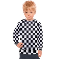 Black And White Chessboard Pattern, Classic, Tiled, Chess Like Theme Kids  Hooded Pullover by Casemiro