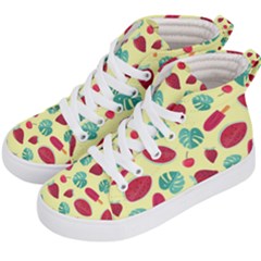 Watermelons, Fruits And Ice Cream, Pastel Colors, At Yellow Kids  Hi-top Skate Sneakers by Casemiro
