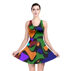 Trippy Paint Splash, Asymmetric Dotted Camo In Saturated Colors Reversible Skater Dress by Casemiro
