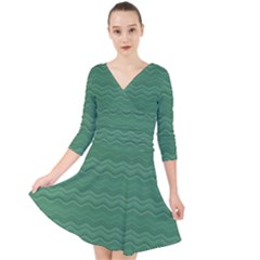 Digital Waves Quarter Sleeve Front Wrap Dress by Sparkle