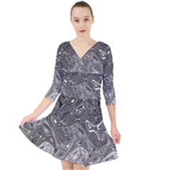 Grey Glow Cartisia Quarter Sleeve Front Wrap Dress by Sparkle