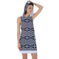 Optical Illusion Racer Back Hoodie Dress by Sparkle