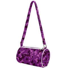 Dark Purple Camouflage Pattern Mini Cylinder Bag by SpinnyChairDesigns