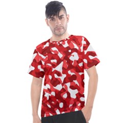 Red And White Camouflage Pattern Men s Sport Top by SpinnyChairDesigns
