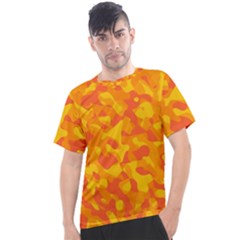 Orange And Yellow Camouflage Pattern Men s Sport Top by SpinnyChairDesigns