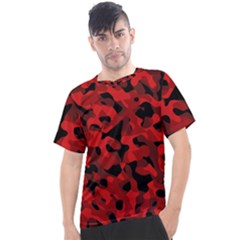 Red And Black Camouflage Pattern Men s Sport Top by SpinnyChairDesigns