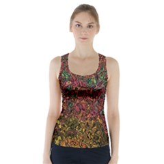 Stylish Fall Colors Camouflage Racer Back Sports Top by SpinnyChairDesigns