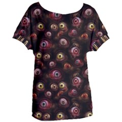 Zombie Eyes Pattern Women s Oversized Tee by SpinnyChairDesigns