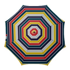 Horizontal Colored Stripes Golf Umbrellas by tmsartbazaar