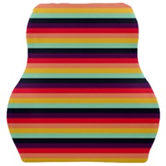 Contrast Rainbow Stripes Car Seat Velour Cushion  by tmsartbazaar