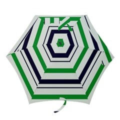 Green With Blue Stripes Mini Folding Umbrellas by tmsartbazaar