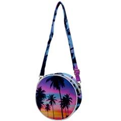 Sunset Palms Crossbody Circle Bag by goljakoff