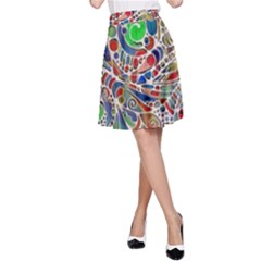 Pop Art - Spirals World 1 A-line Skirt by EDDArt