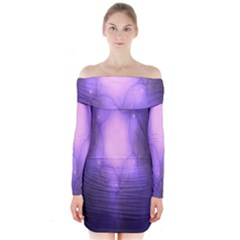 Violet Spark Long Sleeve Off Shoulder Dress by Sparkle