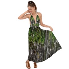 Green Glitter Squre Backless Maxi Beach Dress by Sparkle