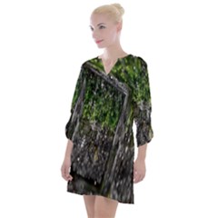 Green Glitter Squre Open Neck Shift Dress by Sparkle