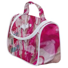 Magenta On Pink Satchel Handbag by kaleidomarblingart