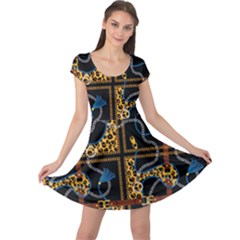 Chains Pattern Cap Sleeve Dress by designsbymallika