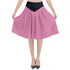 Aurora Pink - Flared Midi Skirt by FashionLane