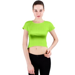 Chartreuse Green - Crew Neck Crop Top by FashionLane