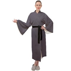Dark Smoke Grey - Maxi Velour Kimono by FashionLane