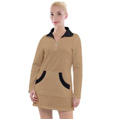 Pale Brown - Women s Long Sleeve Casual Dress by FashionLane