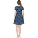 Large Black Polka Dots On Aegean Blue - Inside Out Cap Sleeve Dress View2