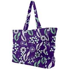 Floral Blue Pattern  Simple Shoulder Bag by MintanArt