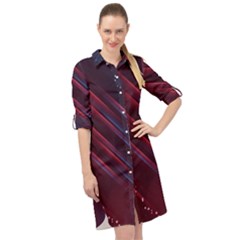 Illustrations Space Purple Long Sleeve Mini Shirt Dress by Alisyart